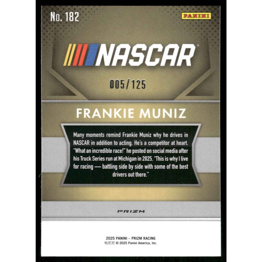 2025 Panini Prizm #182 Frankie Muniz Orange Wave #/125 RC