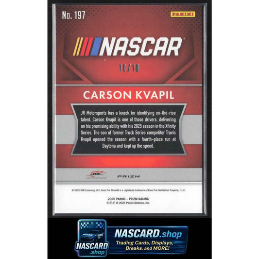 2025 Panini Prizm #197 Carson Kvapil FOTL Blue Shimmer #10/10