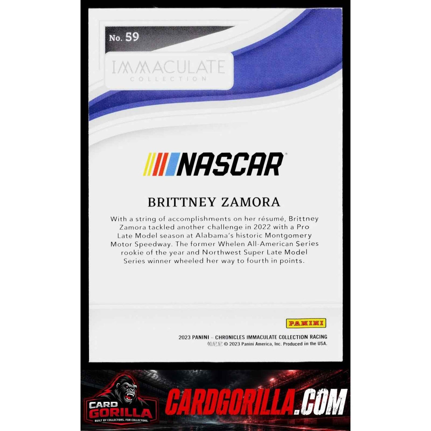 2023 Panini Chronicles #59 Brittney Zamora Immaculate Silver #/35