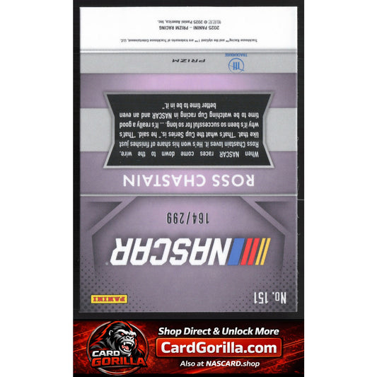 2025 Panini Prizm #151 Ross Chastain Pulsar #/299
