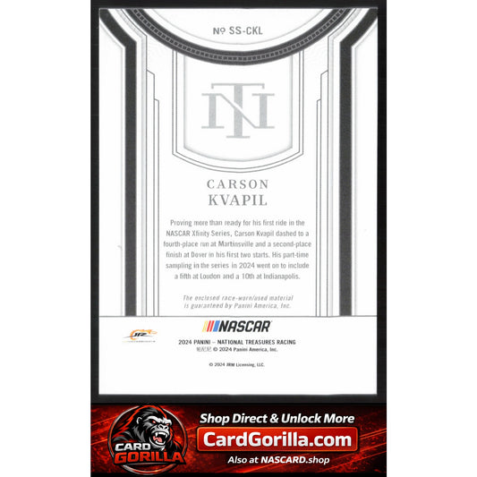 2024 Panini National Treasures #SS-CKL Carson Kvapil Silhouettes #/99