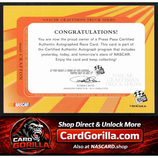 2004 Press Pass #NNO Matt Crafton Autographs