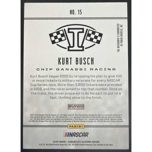 2020 Panini Chronicles Kurt Busch #15 Illusions Auto Gold 07/10