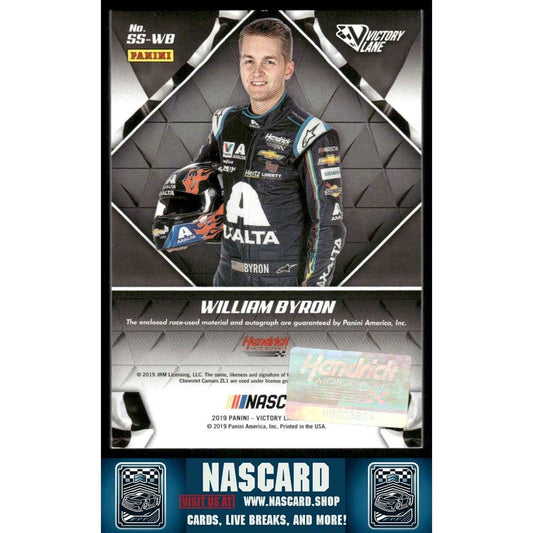 2019 Panini Victory Lane #SS-WB William Byron Signature Swatches Red #/25