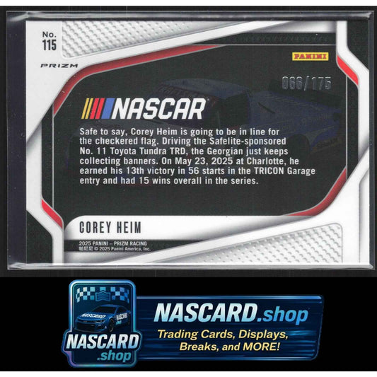 2025 Panini Prizm #115 Corey Heim Red Power #/175