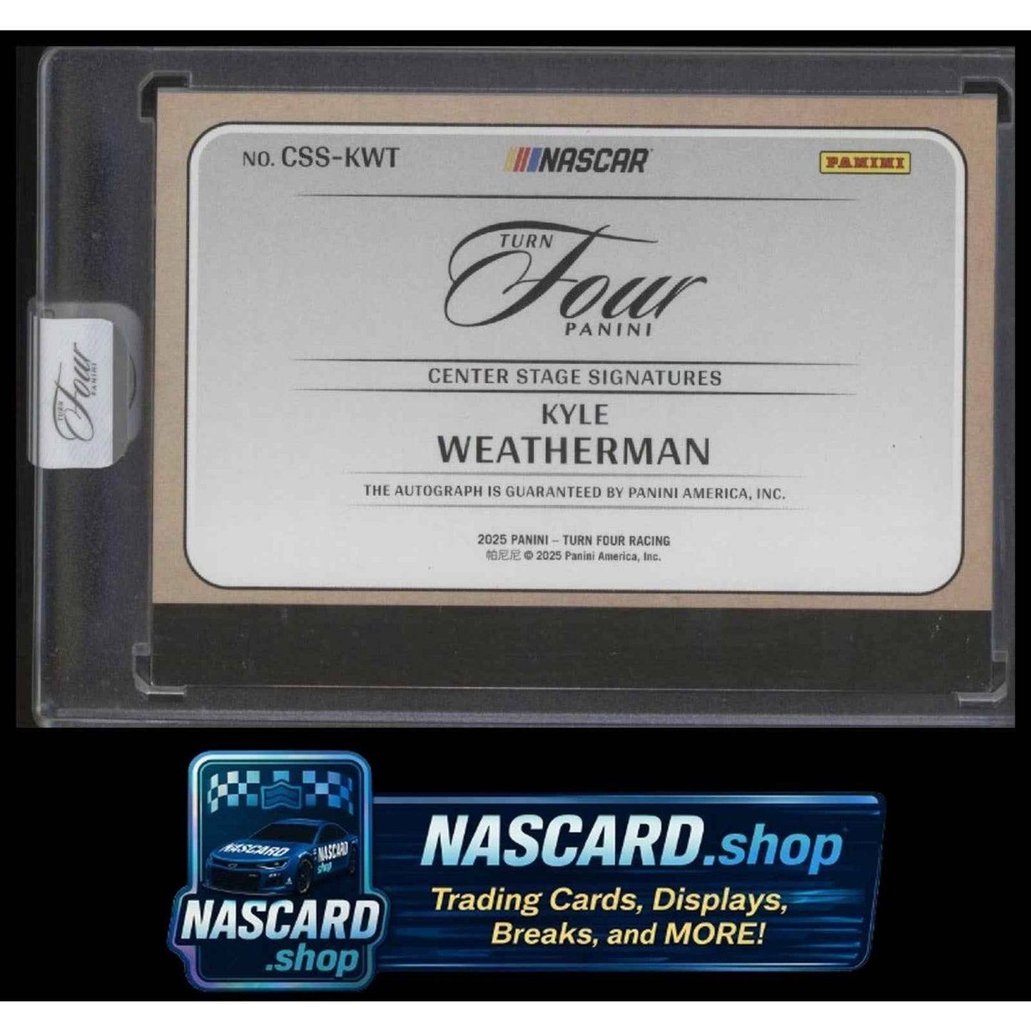 2025 Panini Turn Four Kyle Weatherman Center Stage Signatures Holo Silver #/75