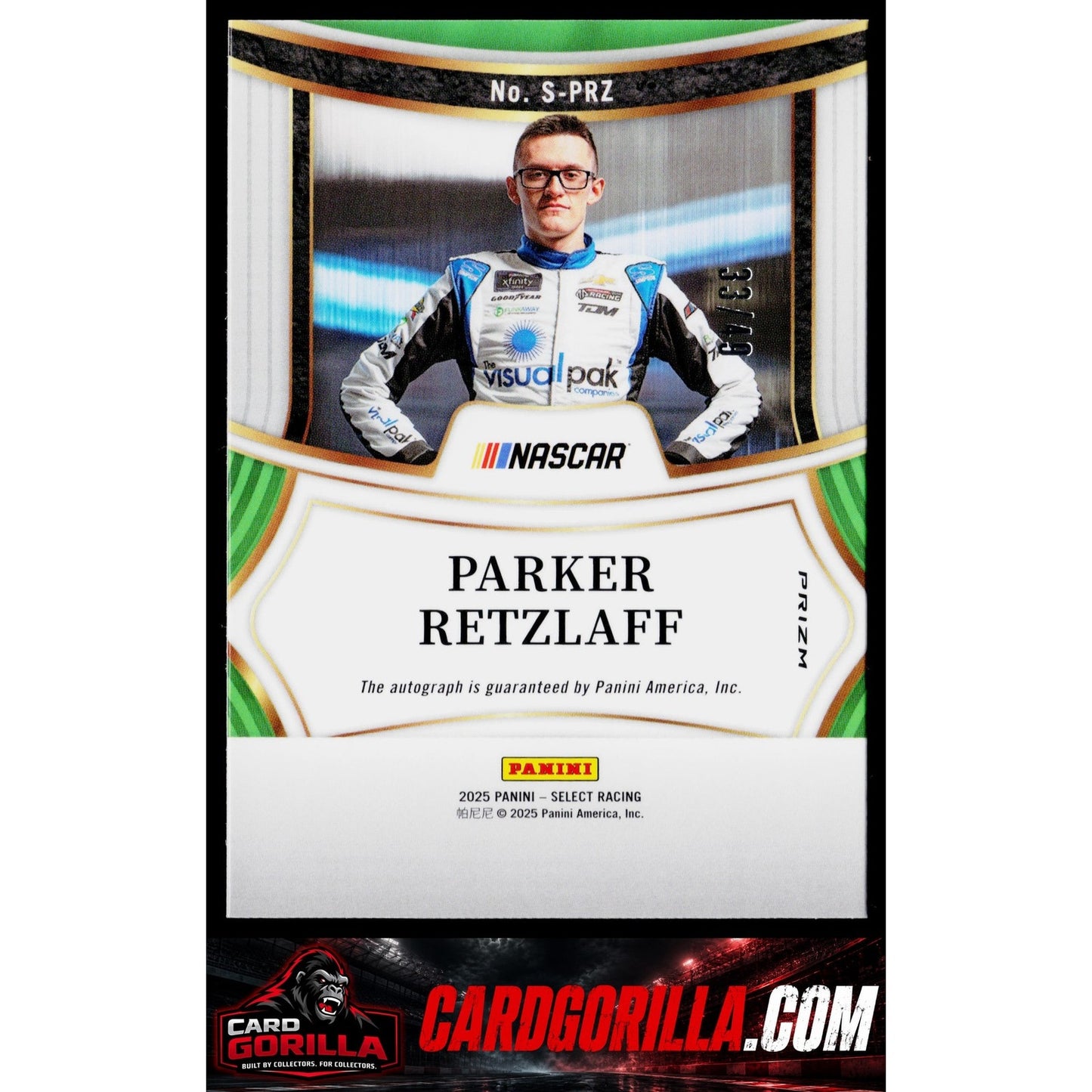 2025 Panini Select #S-PRZ Parker Retzlaff Signatures Purple Prizms #/49