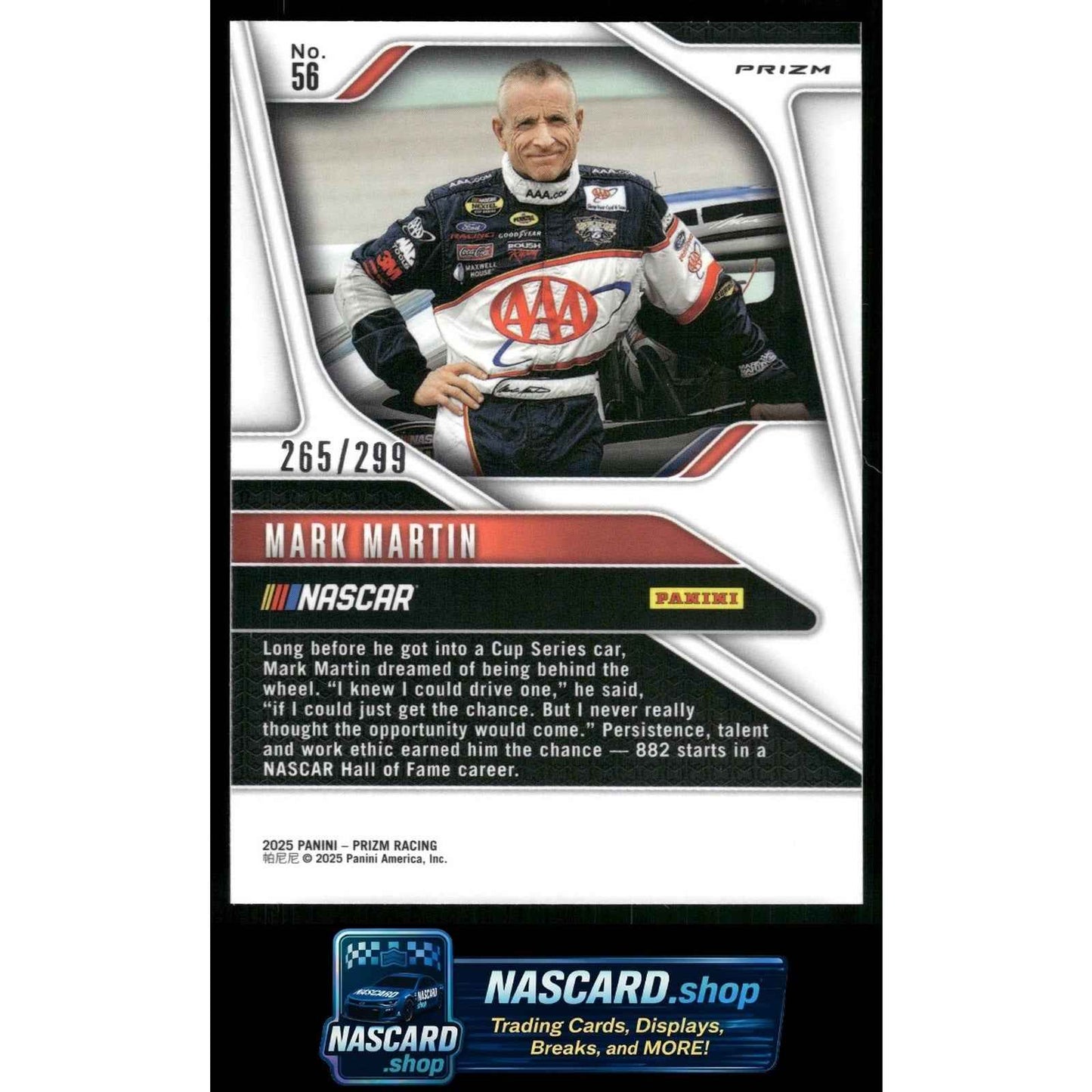 2025 Panini Prizm #56 Mark Martin Pulsar #/299