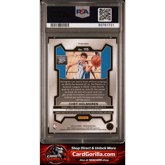 2023 Panini Prizm #115 Chet Holmgren Pink Ice PSA 10
