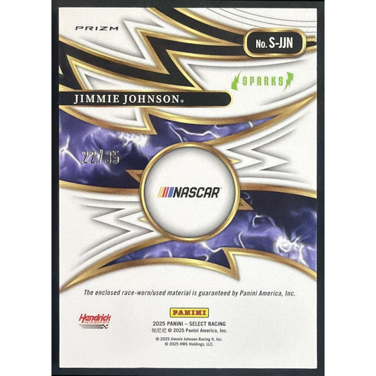 2025 Panini Select Jimmie Johnson #20 Selective Swatches Blue Prizm 22/35