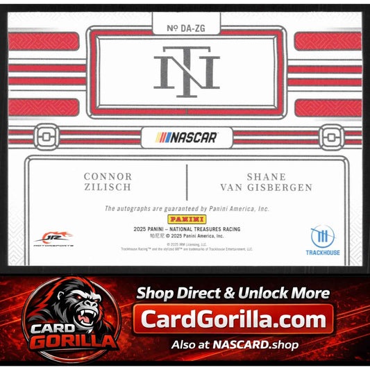 2025 National Treasures Connor Zilisch Shane Van Gisbergen Dual Auto 99/99