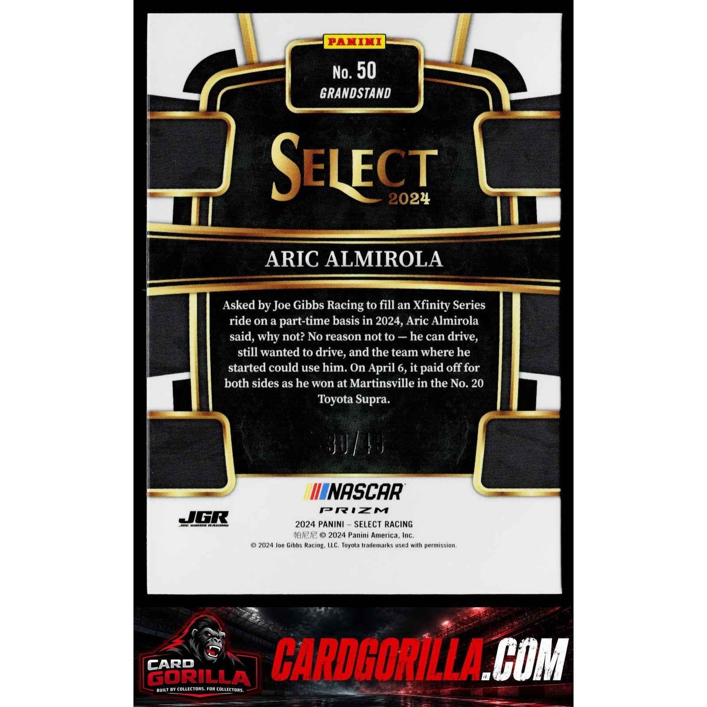 2024 Panini Select #50 Aric Almirola Black and Blue Prizms #/49
