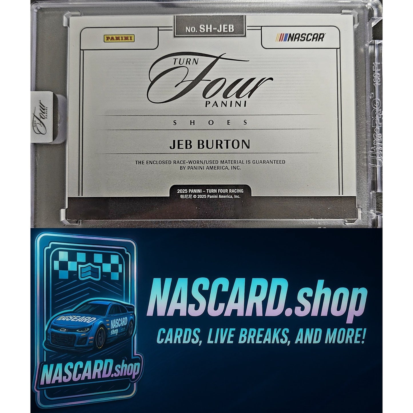 2025 Panini Turn Four Racing #SH-JEB Jeb Burton Shoes Blue #15/15