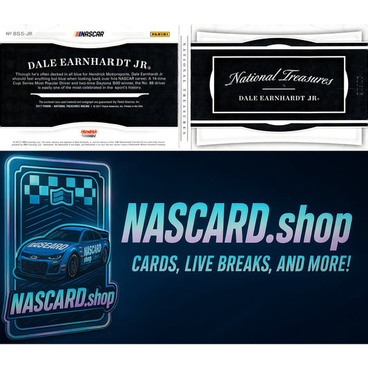 2017 National Treasures Dale Earnhardt Jr Auto Booklet 20/20 Six Patch Silver - NASCARD.shop