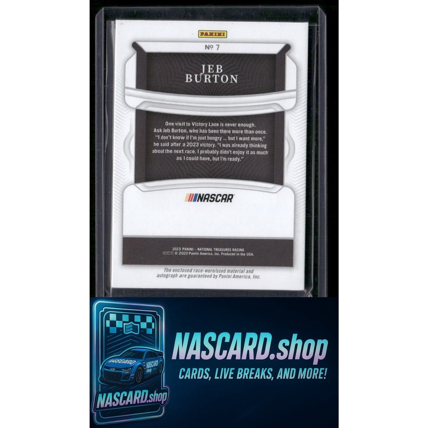 2023 National Treasures #7 Jeb Burton Colossal Materials Signatures Green #5/5 - Card Gorilla