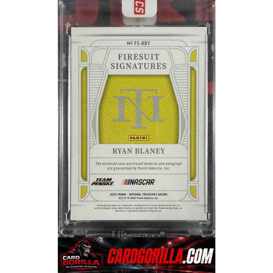 2025 Panini National Treasures Ryan Blaney Firesuit Signatures Holo Gold #/10