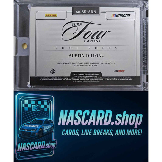 2025 Panini Turn Four #SS-AND Austin Dillon Shoe Soles Blue #/25