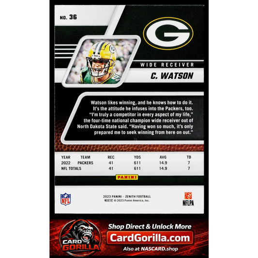 2023 Panini Zenith #36 Christian Watson