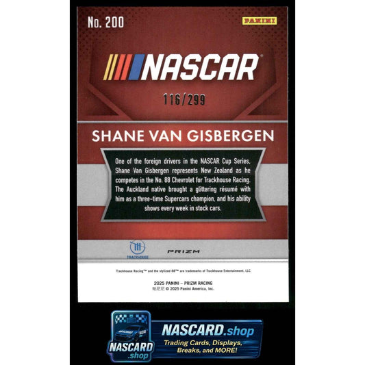 2025 Panini Prizm #200 Shane Van Gisbergen Pulsar #/299