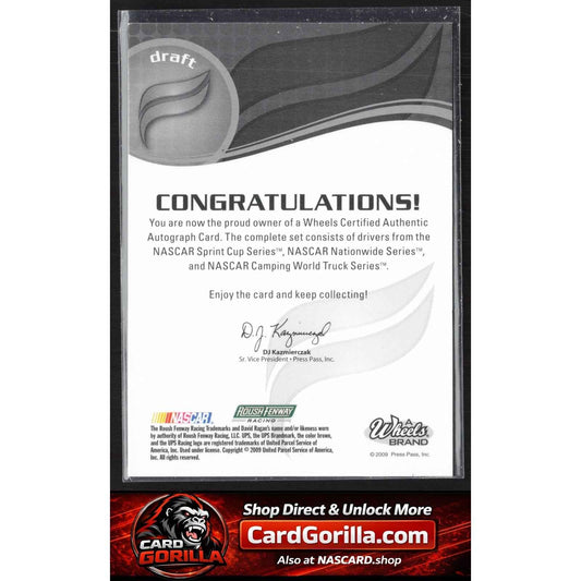 2010 Wheels Element #NNO David Ragan Wheels Autographs Order of the Elements