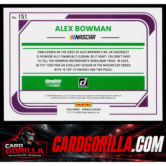 2026 Donruss #151 Alex Bowman Purple #/99