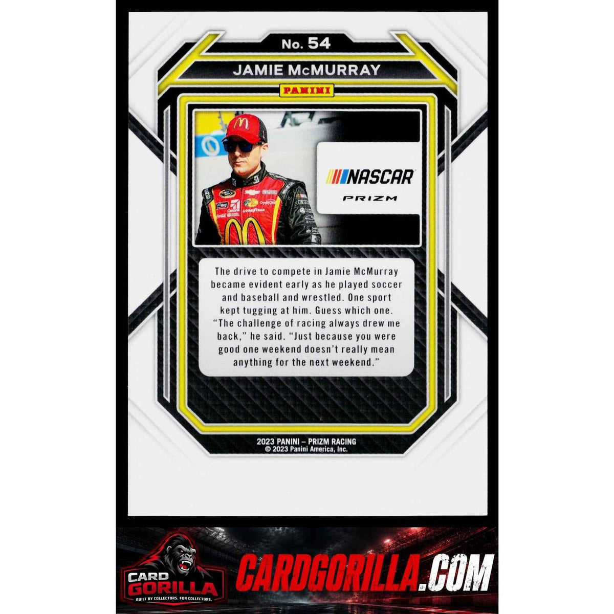 2023 Panini Prizm #54 Jamie McMurray White Sparkle Prizm