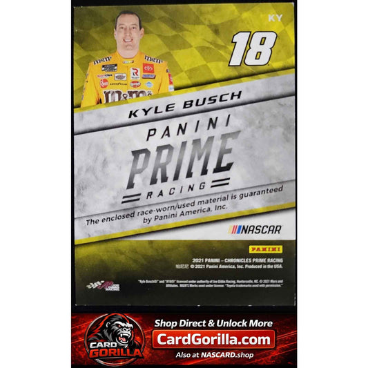 2021 Panini Chronicles Kyle Busch Prime Jumbo Monster Energy Patch #1/1
