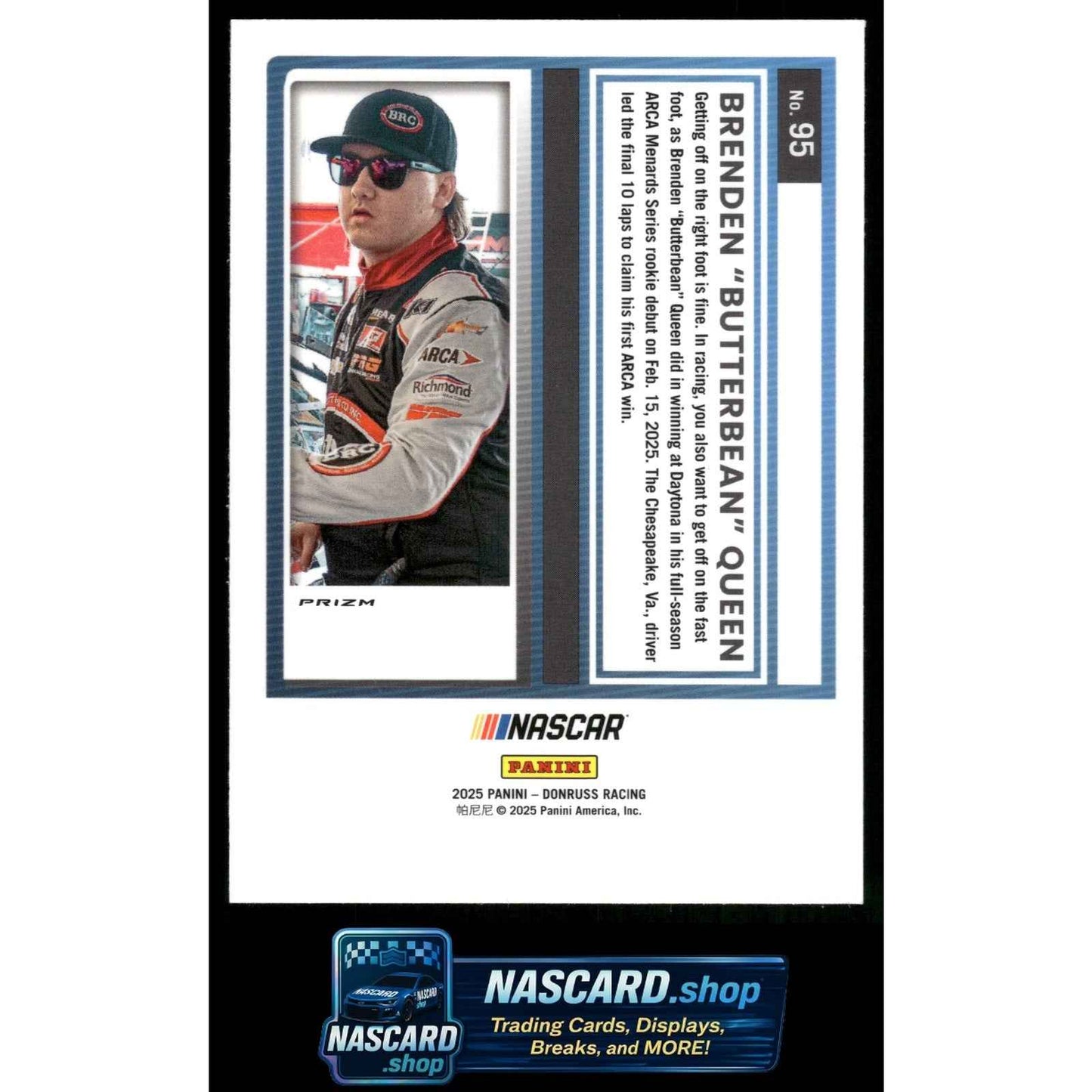 2025 Donruss #95 Brenden "Butterbean" Queen Optic Holo