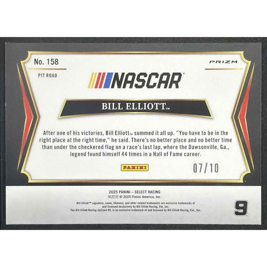 2024 Panini Select Nascar Bill Elliott #249 Gold Prizms 7/10 Trackside