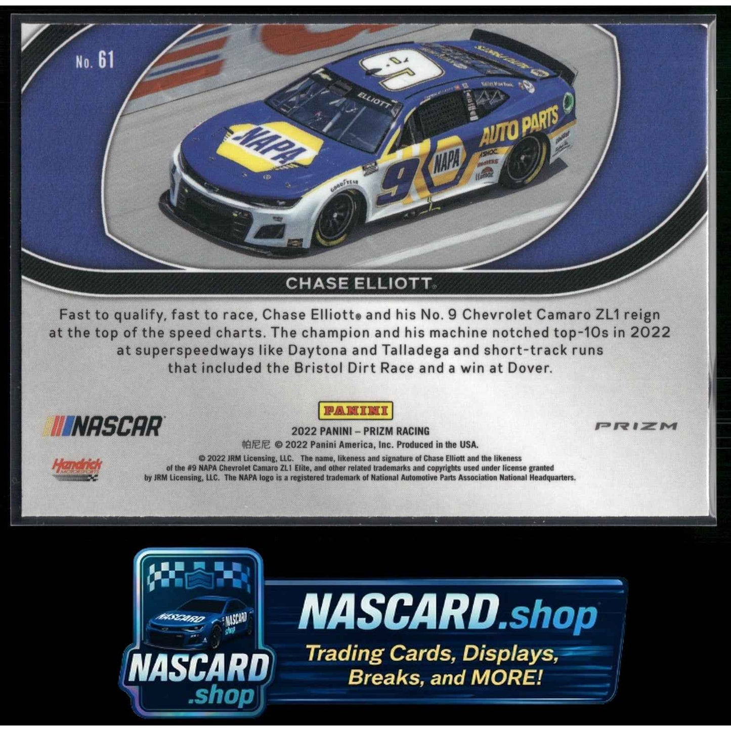 2022 Panini Prizm Rides #61 Chase Elliott Zebra