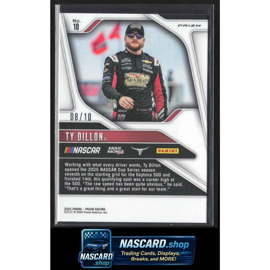 2025 Panini Prizm #10 Ty Dillon Blue Shimmer #/10