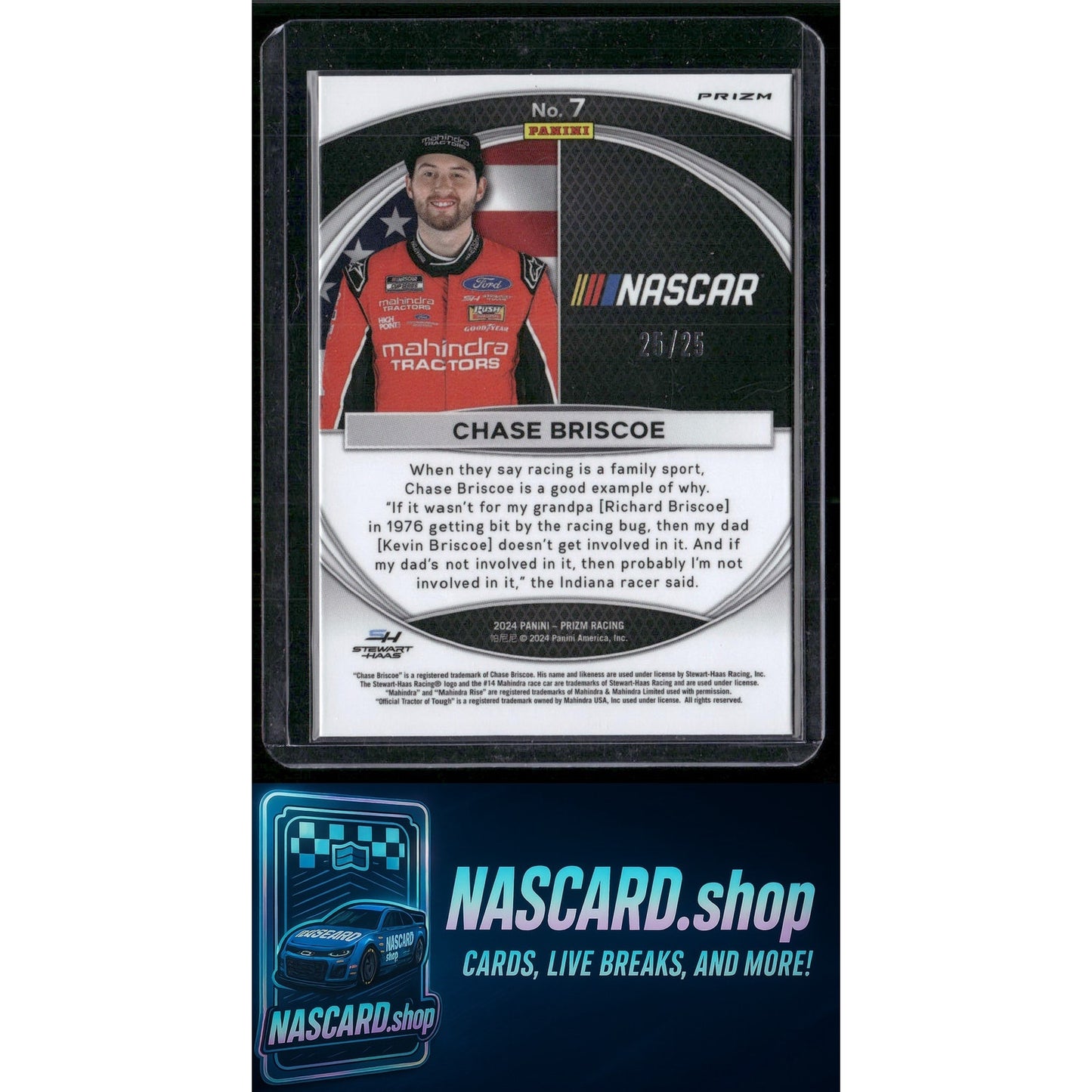2024 Panini Prizm #7 Chase Briscoe National Pride Green Pulsar #25/25 - NASCARD.shop