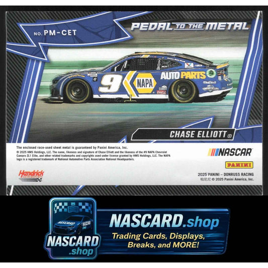 2025 Donruss #PM-CET Chase Elliott Pedal to the Metal Materials