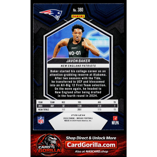 2024 Panini Mosaic #380 Javon Baker Mosaic Green