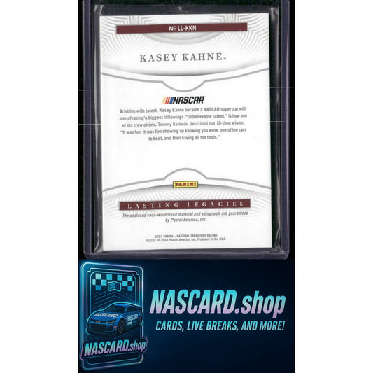 2023 Panini National Treasures #LL-KKN Kasey Kahne Lasting Legacies - NASCARD.shop