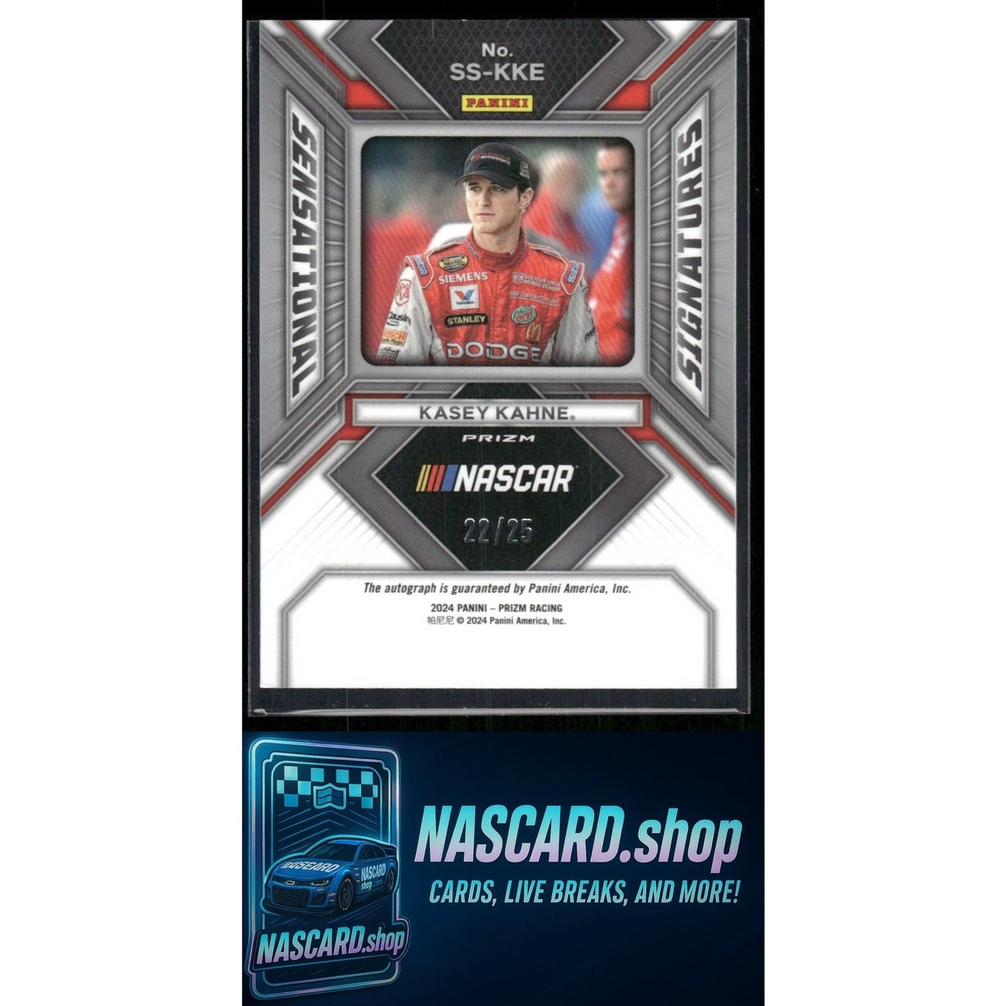2024 Panini Prizm #SS-KKE Kasey Kahne Sensational Signatures Mojo #/25