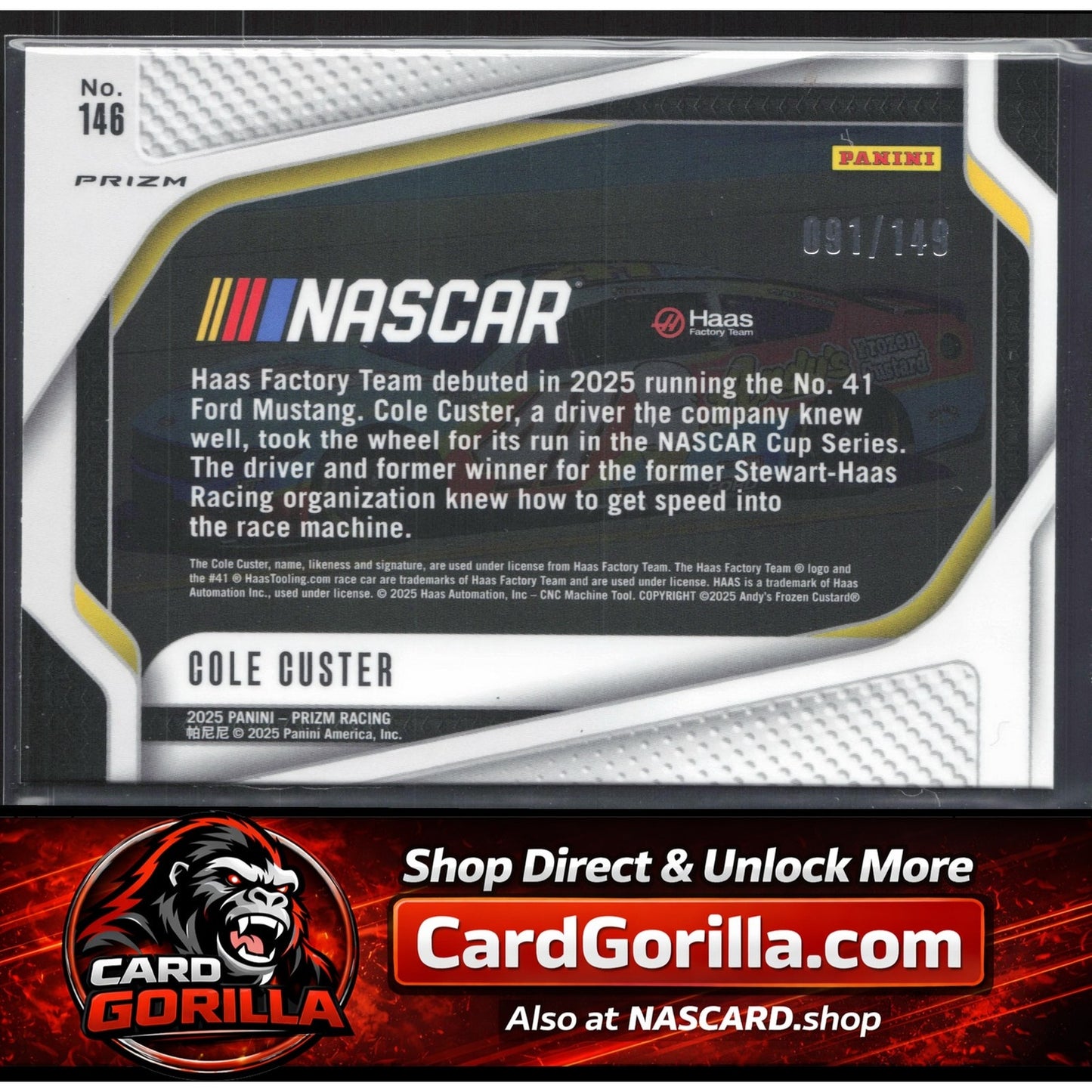 2025 Panini Prizm #146 Cole Custer Green Scope #/149
