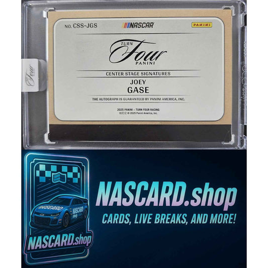 2025 Panini Turn Four Joey Gase Center Stage Signatures Holo Silver #/75