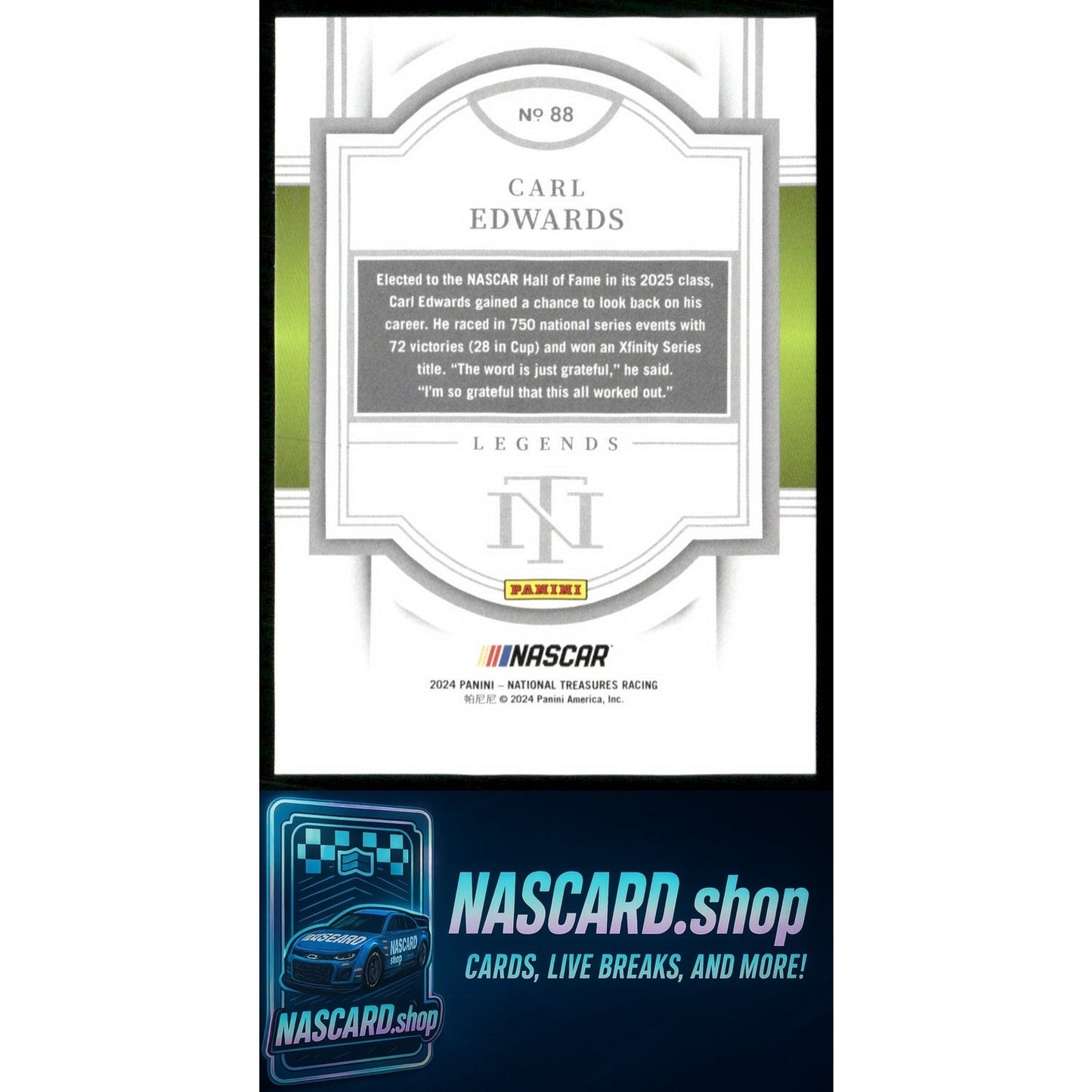 2024 Panini National Treasures #88 Carl Edwards #/49