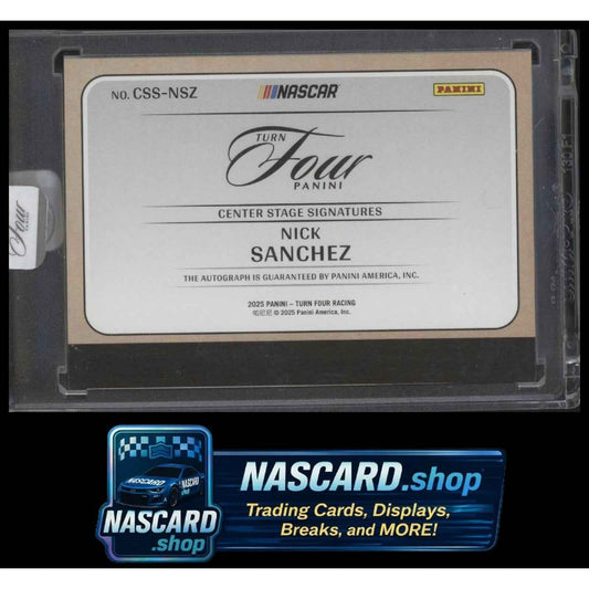 2025 Panini Turn Four Nick Sanchez Center Stage Signatures Holo Silver #/75