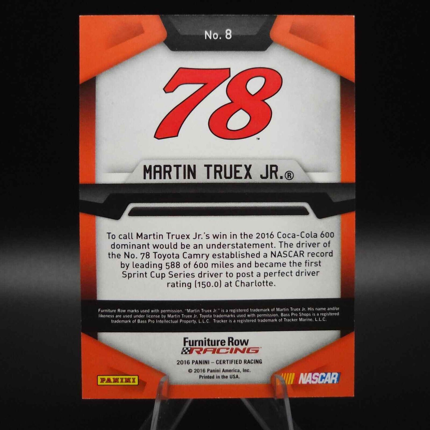 2016 Panini Certified - Mirror Blue #58 Martin Truex Jr. /50 - NASCARD.shop