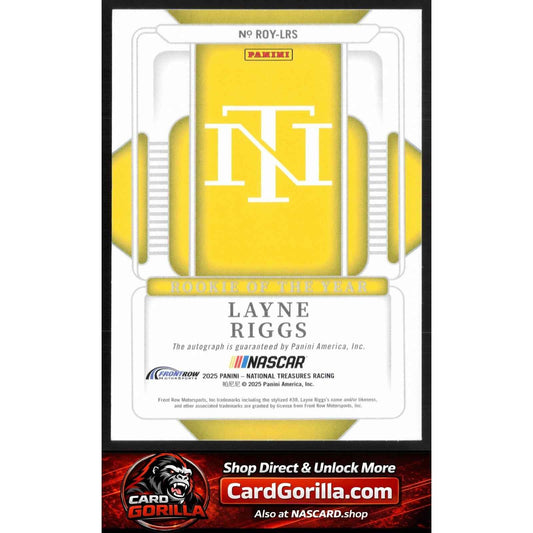 2025 National Treasures Layne Riggs Rookie Of The Year Auto Holo Silver #/25
