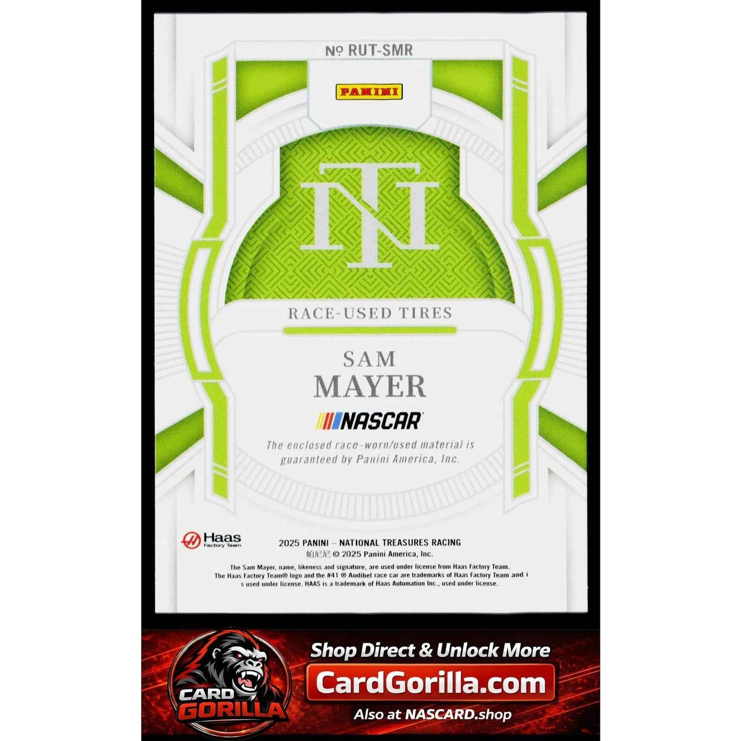 2025 Panini National Treasures #RUT-SMR Sam Mayer Race Used Tires Blue #/75