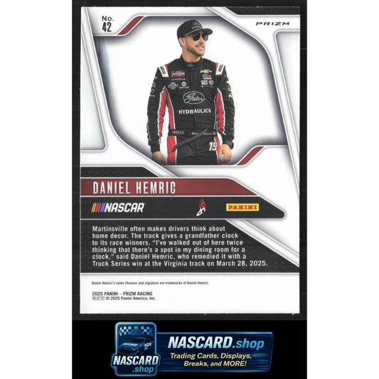 2025 Panini Prizm #42 Daniel Hemric White Sparkle