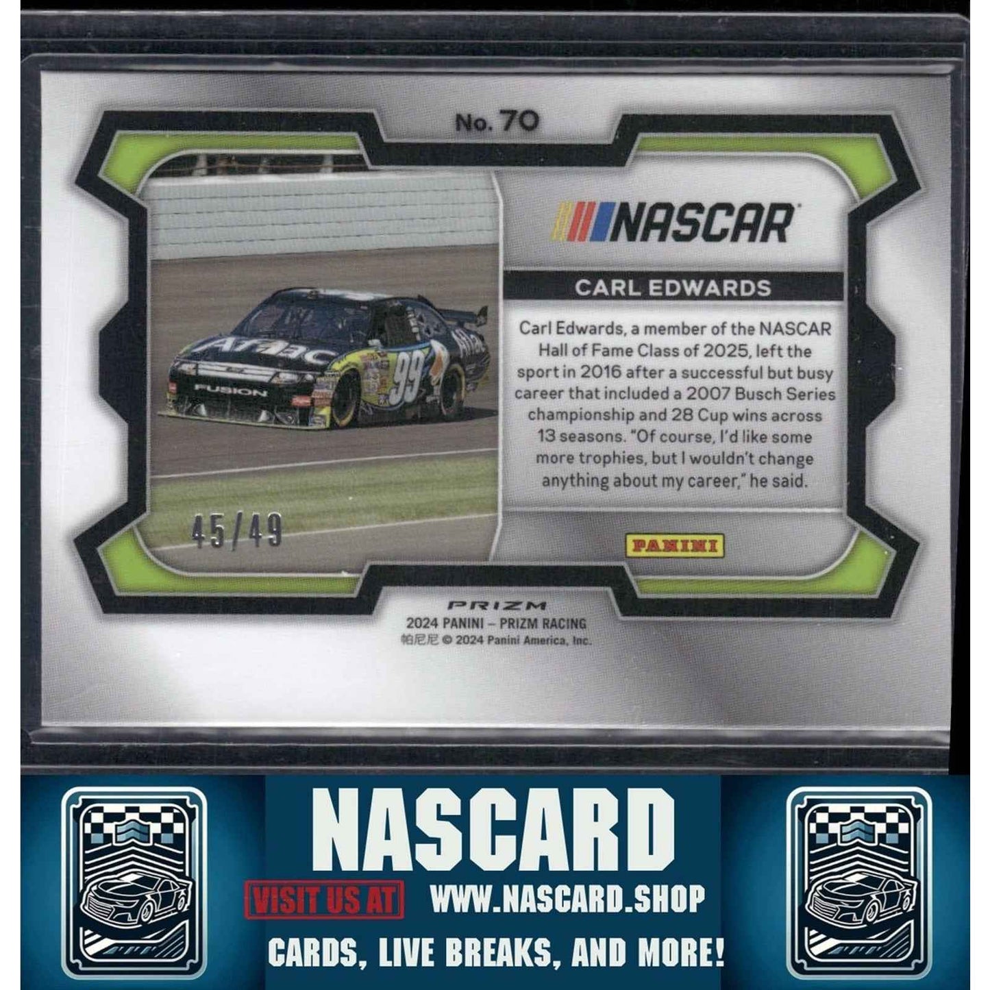 2024 Panini Prizm #70 Carl Edwards Carolina Blue
