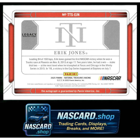 2025 Panini National Treasures Erik Jones Triple Threat Signers Holo Gold #/10