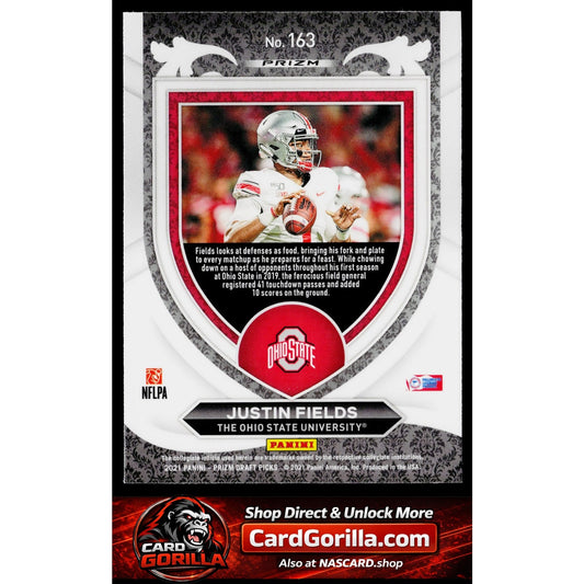 2021 Panini Prizm Draft Picks Collegiate #163 Justin Fields Gold Ice