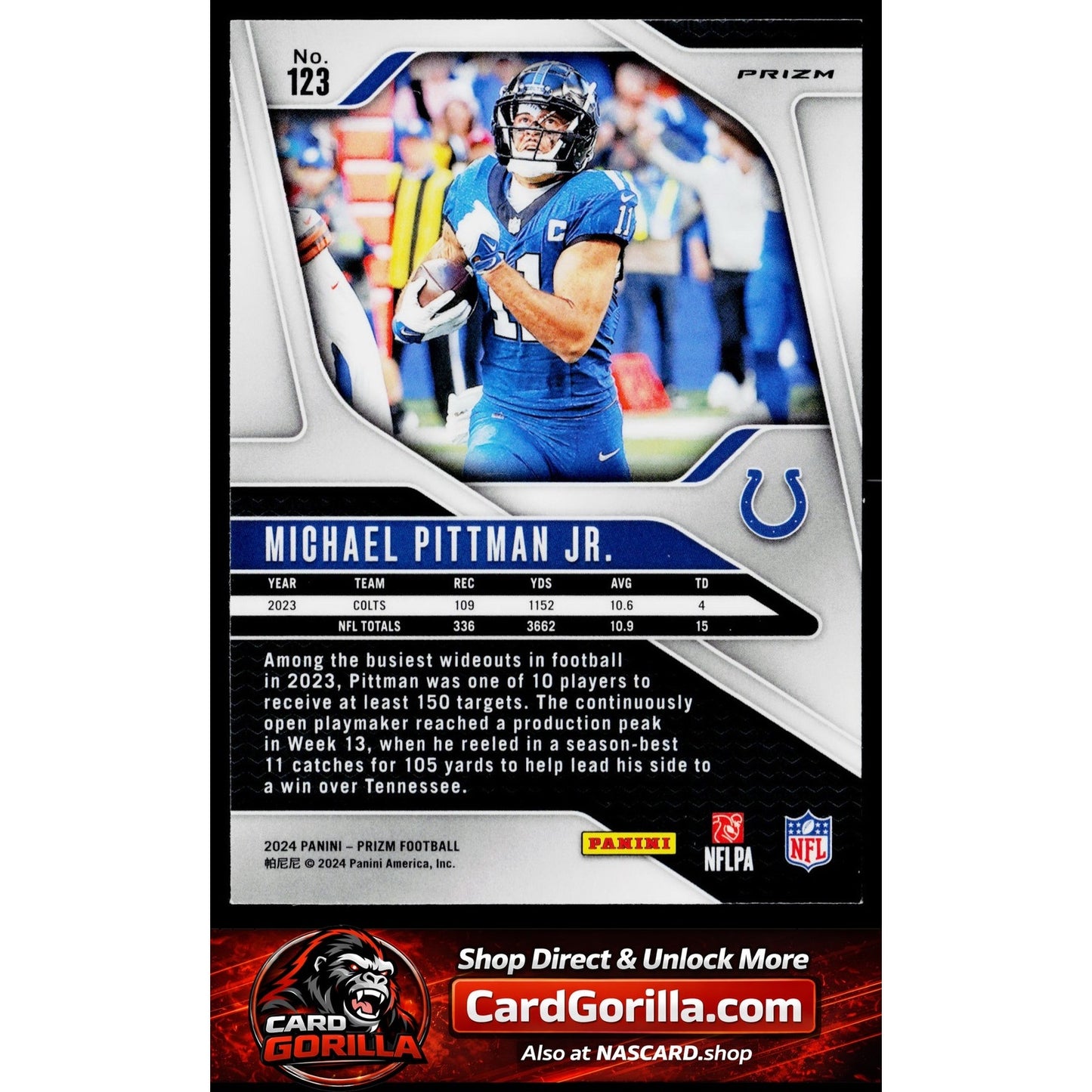 2024 Panini Prizm #123 Michael Pittman Jr. Green Wave