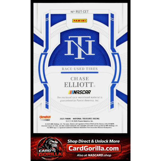 2025 Panini National Treasures Chase Elliott Race Used Tires Holo Silver #/25