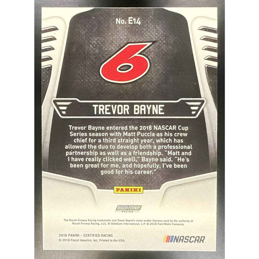 2018 Panini Certified Trevor Bayne #E14 Epix Mirror Purple /10